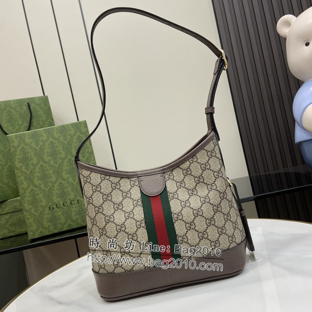 Gucci專櫃古馳最新款Ophidia系列GG小號肩背包水桶包 jh2223型號：781402
